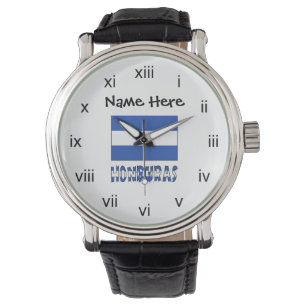 Reloj De Pulsera Honduras y Bandera Hondureña con Tu Nombre