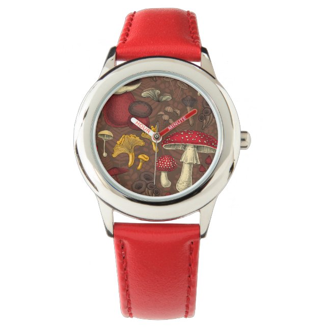 Reloj De Pulsera Hongos silvestres en marrón (Anverso)
