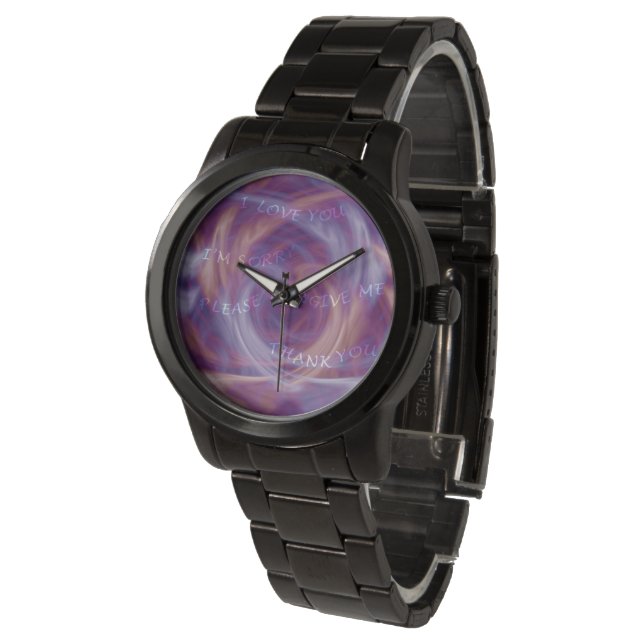 Reloj De Pulsera Ho'oponopono Purple Smoke (Angular)