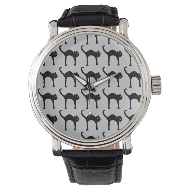 Reloj De Pulsera hora de gatos negros (Anverso)