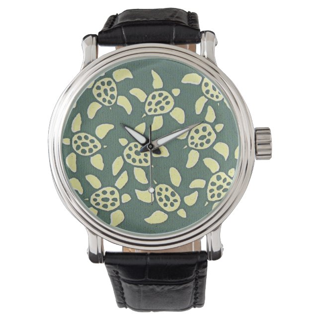 Reloj De Pulsera hora de tortugas verdes (Anverso)