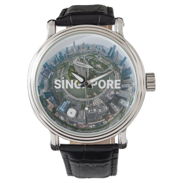 Reloj De Pulsera Horizonte de Singapur retro (Anverso)