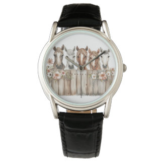 Reloj De Pulsera Horse Floral Watch – Whimsical Timepiece