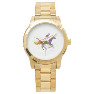 Reloj De Pulsera Horse racing in watercolor