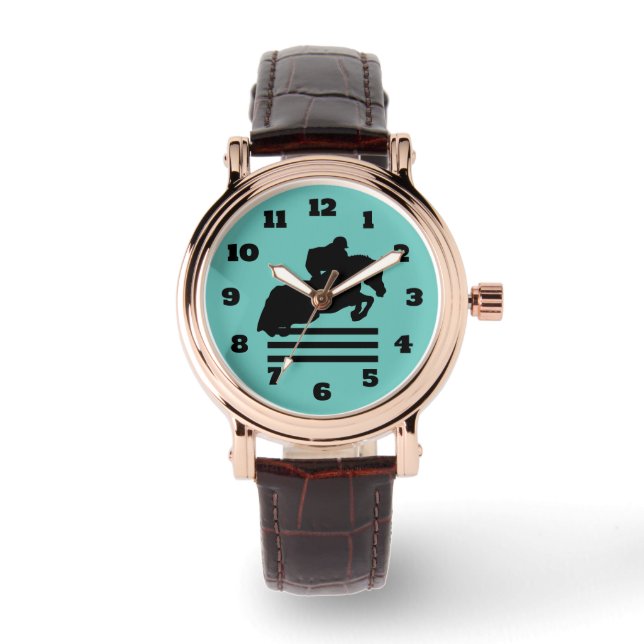 Reloj De Pulsera Horse Show Hunter Jumper Silhouette (Anverso)