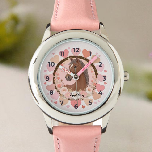 Reloj De Pulsera Horse Valentine Watch (Celebrate in style with this charming birthday invitation featuring a beautiful horse design. 
)