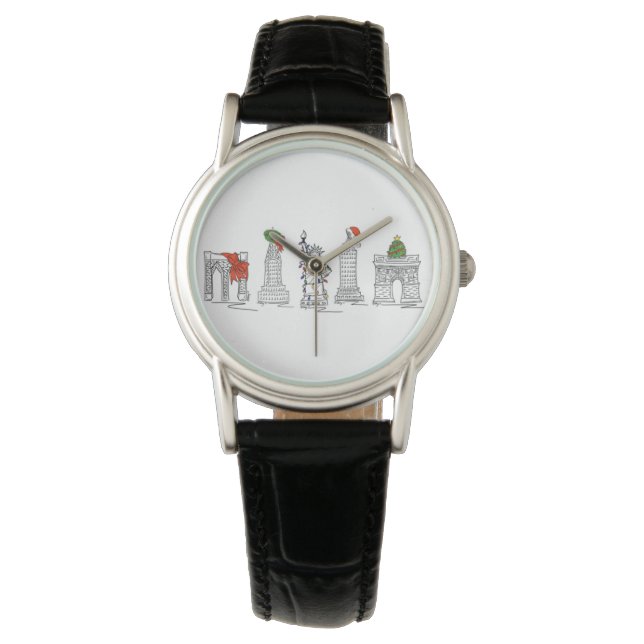 Reloj De Pulsera Hospedajes de feriado de Nueva York para Navidades (Anverso)