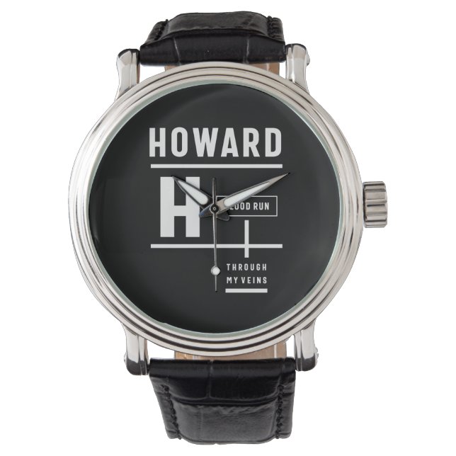 Reloj De Pulsera Howard Personalized Name Birthday Gift (Anverso)