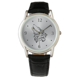 Reloj De Pulsera Howf Wolf Tribal Black Silver