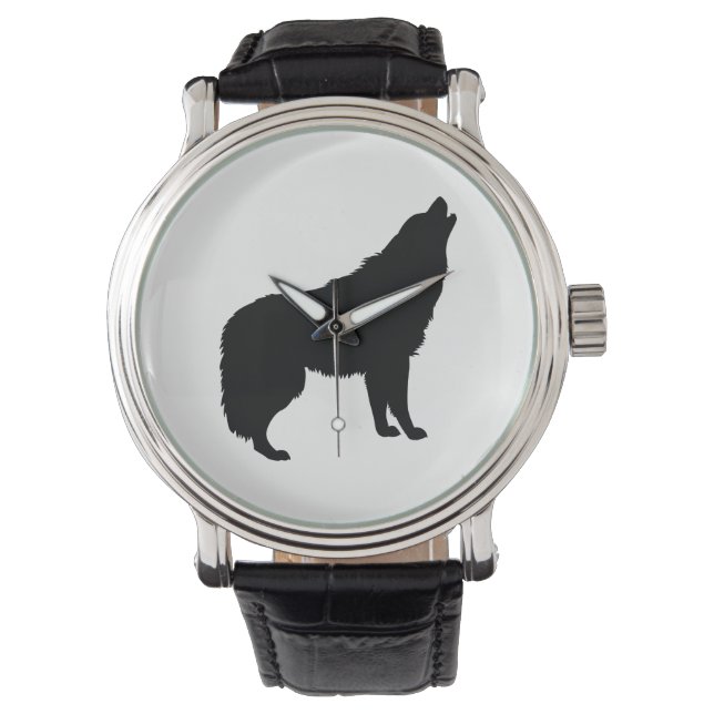 Reloj De Pulsera Howling Wolf Silhouette (Anverso)
