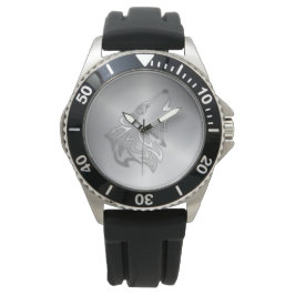 Reloj De Pulsera Howling Wolf Tribal Silver