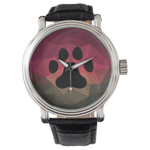 Reloj De Pulsera Huella animal, pezuña mascota, diseño geométrico