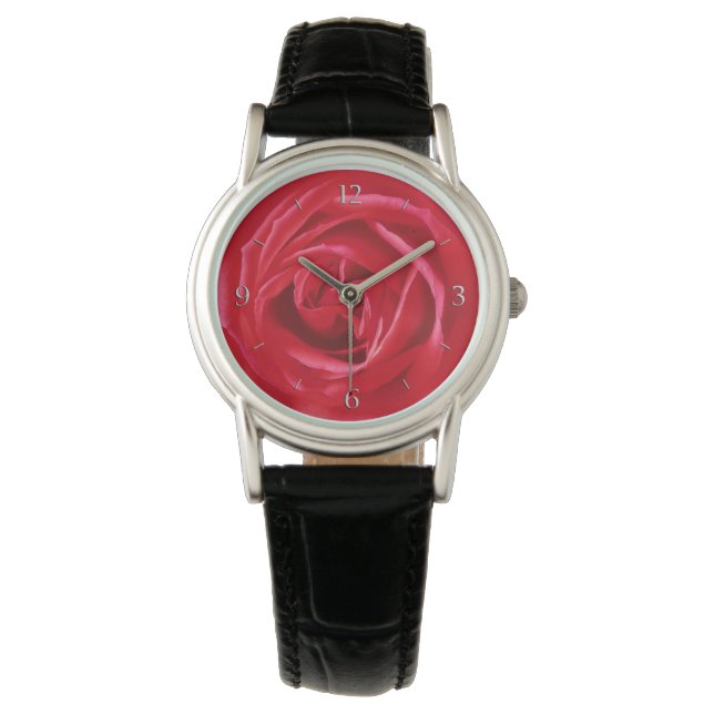 Reloj De Pulsera Huella rosa roja (Anverso)