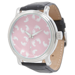 Reloj De Pulsera Huellas de Bebé, Pies de Bebés, Huellas, Niña Rosa