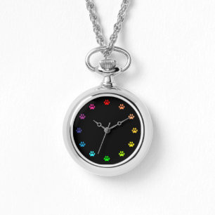 Reloj De Pulsera Huellas de pezuñas coloridas como números