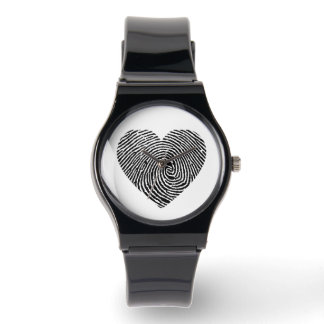 Reloj De Pulsera Huellas digitales en forma de corazón