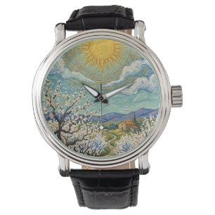 Reloj De Pulsera Huerto de almendros al estilo de Van Gogh Floració