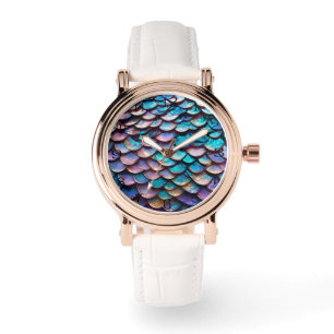 Reloj De Pulsera Hues encantados: Allure of Pastel Mermaid Scales