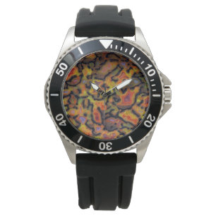 Reloj De Pulsera Hueso de dinosaurio Petrificado naranja