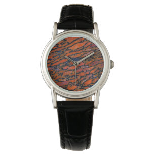 Reloj De Pulsera Hueso de dinosaurio petrificado rojo