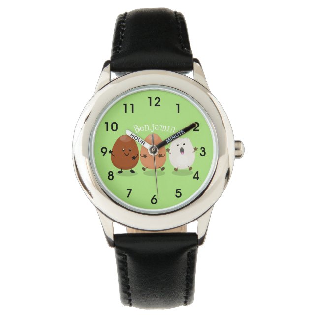 Reloj De Pulsera Huevos kawaii lindo ilustracion personalizado dive (Anverso)
