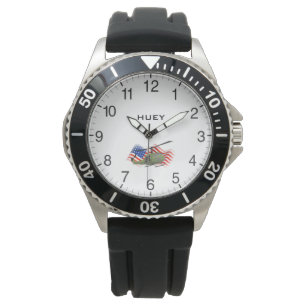 Reloj De Pulsera Huey Helicóptero Patriótico