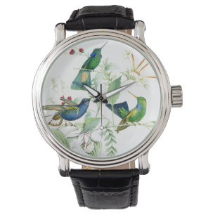 Reloj De Pulsera Hummingbird Aves Wildlife Flores Florales Watch