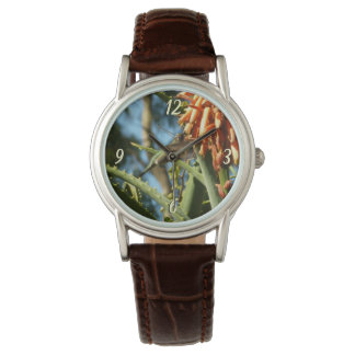 Reloj De Pulsera Hummingbird de color negro en vuelo