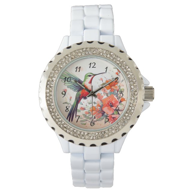 Reloj De Pulsera Hummingbird Diamante de imitación de mujeres (Anverso)