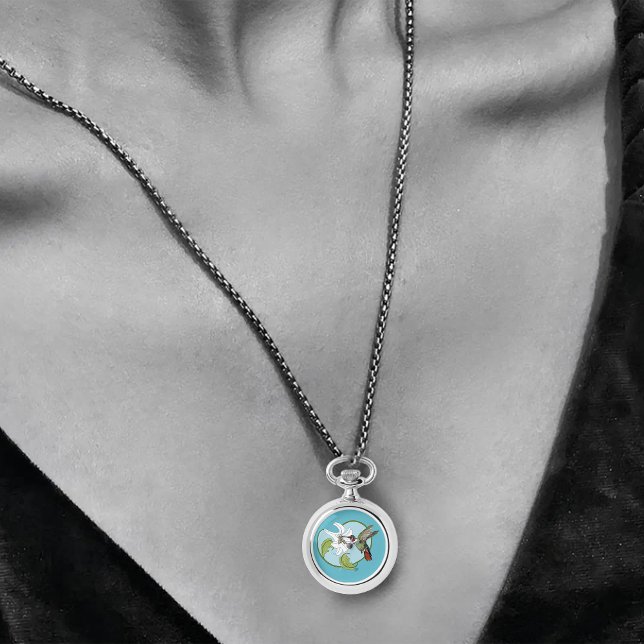 Reloj De Pulsera Hummingbird Lily Blue Art Nouveau  (Subido por el creador)