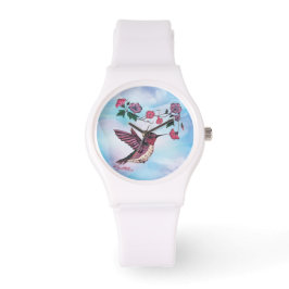 Reloj De Pulsera Hummingbird Y Flower Watch