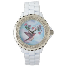 Reloj De Pulsera Hummingbird Y Flower Watch