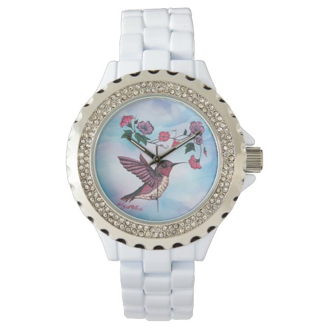 Reloj De Pulsera Hummingbird Y Flower Watch (Anverso)