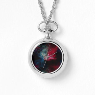 Reloj De Pulsera humo abstracto rosa y azul