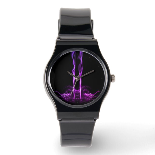 Reloj De Pulsera Humo de dragón negro y morado (Anverso)