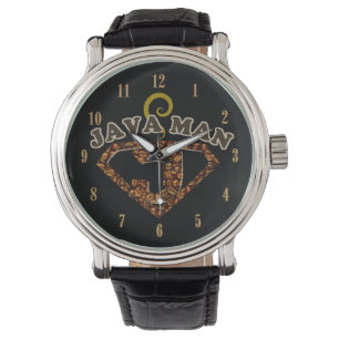 Reloj De Pulsera Humor de café de Java Man