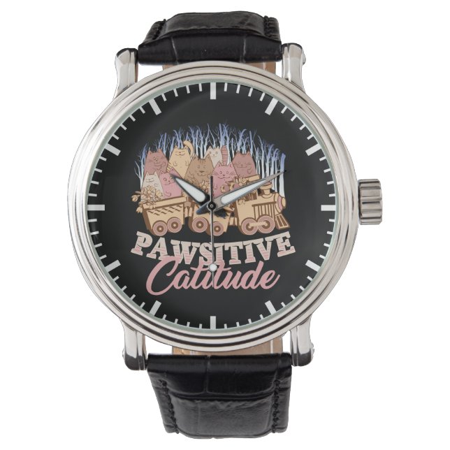 Reloj De Pulsera Humor de gato - Actitud dolorosa - Novedad diverti (Anverso)