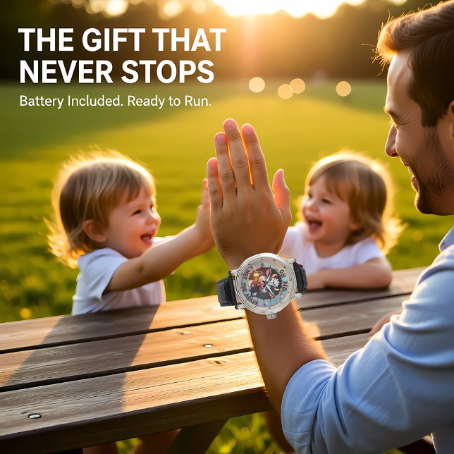 Reloj De Pulsera Humorous Cartoon Adorable Cow Funny Textual Art (Subido por el creador)