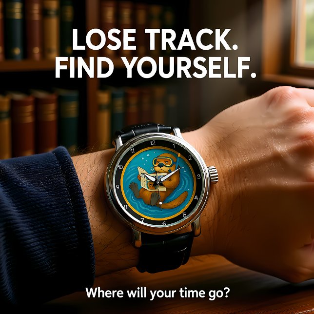 Reloj De Pulsera Humorous Otter In Pool (Subido por el creador)