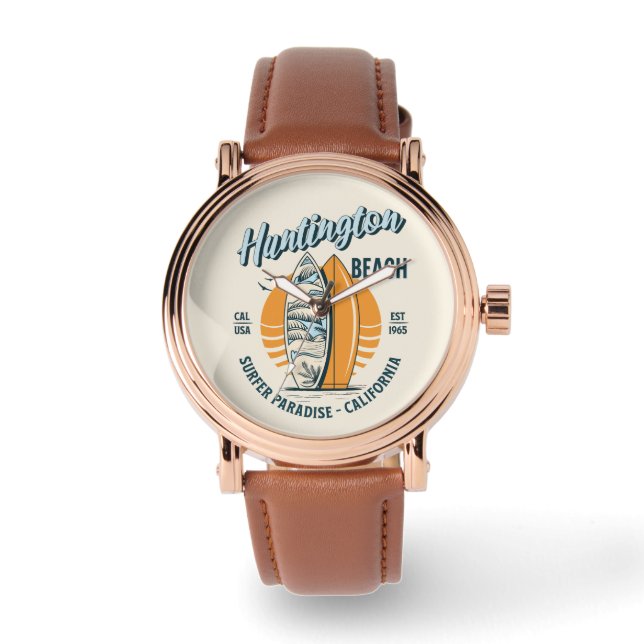 Reloj De Pulsera Huntington Beach California Surfer Paradise (Anverso)