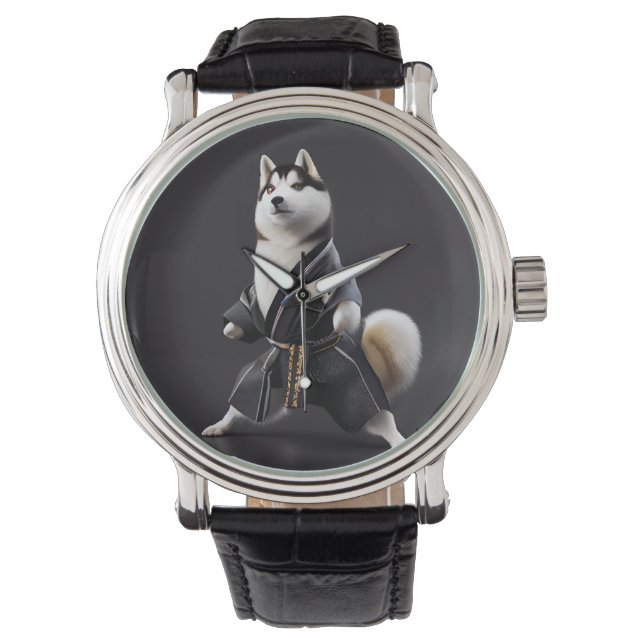 Reloj De Pulsera Husky Dog conoce a Karate, jugador de Husky Dog Ka (Anverso)