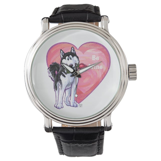 Reloj De Pulsera Husky El día de San Valentín (Anverso)