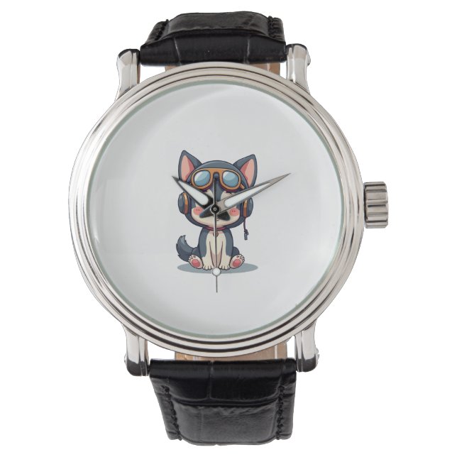 Reloj De Pulsera Husky Pilot Dog Lover Malamute (Anverso)