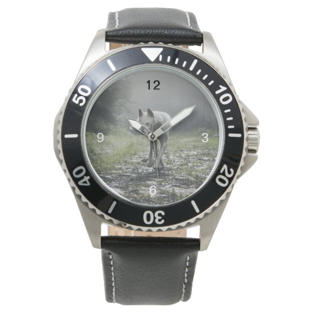 Reloj De Pulsera Husky Siberiano Blanco (Anverso)