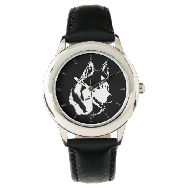 Reloj De Pulsera Husky Watch Siberian Husky Malamute Writing Watch (Anverso)