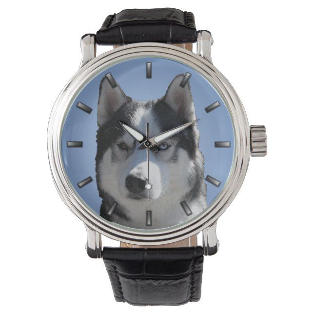 Reloj De Pulsera Husky Watch Siberian Husky Malamute Writing Watch (Anverso)