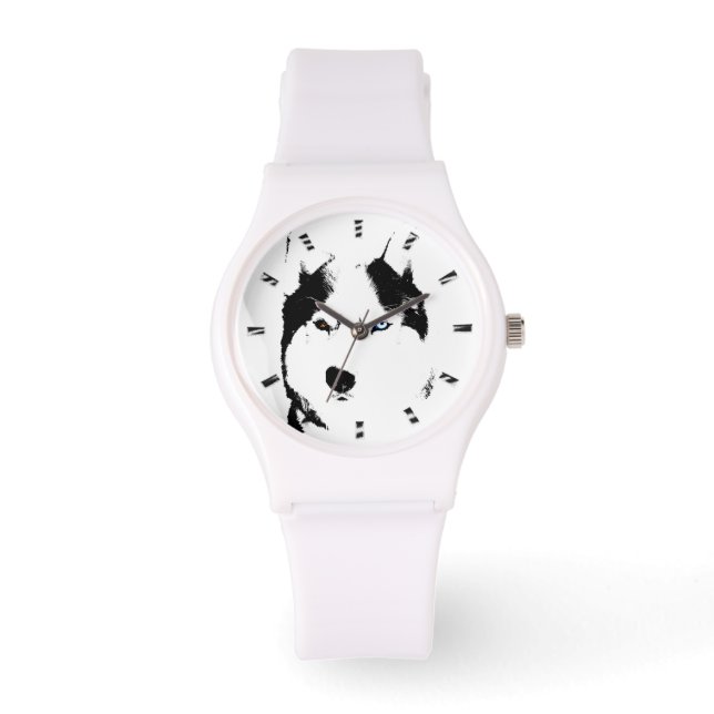 Reloj De Pulsera Husky Watch Siberian Husky Malamute Writing Watch (Anverso)