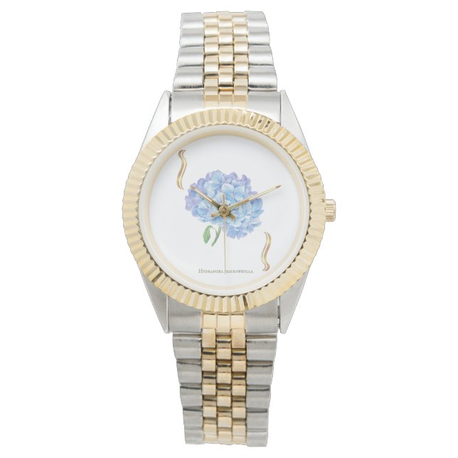 Reloj De Pulsera Hydrangea Bloom – Vintage Botanical Flower  (Anverso)