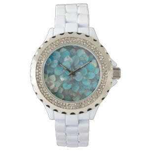 Reloj De Pulsera Hydrangea de la turquesa
