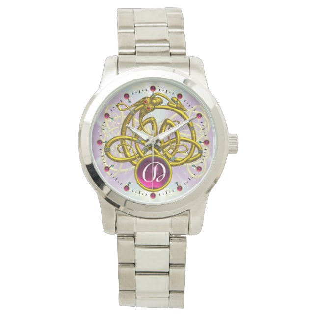 RELOJ DE PULSERA HYPER DRAGON / CONOCIMIENTOS CELTICOS ORO GEMSTONE (Anverso)